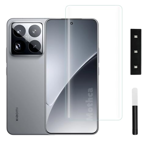 Image of Mothca Premium UV Tempered Glass Screen Protector For Xiaomi 15 Pro (Pack of 1) Full Adhesive UV Curved Screen Guard, Case Friendly with Installation Kit