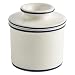 Butter Bell - The Original Butter Bell Crock by L. Tremain, French Ceramic Butter Dish, Le Bistro, White with Blue Banding