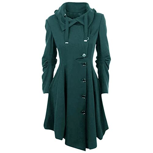Rosennie Damen Mantel Trenchcoat Lang Wollmantel Umlegekragen Langarm...