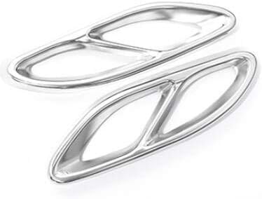 JahbexFor A-Class Aクラス 2018年~エキゾーストパイプトリム 車用排気マフラーカバー マフラ??ー排気管カバー ステンレス鋼材質 左右セット ドレスアップ 高温耐性 (シルバー)