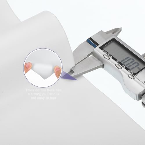 QUARKZMAN PU Kunstleder Stoff Nappa Optik 0.4 Yards Länge 54x14x0.04 Weiches Synthetisches Leder Material Blätter 1mm Dick Für Taschen DIY Basteln Weiß