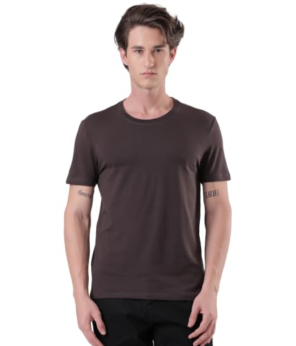 Image of TURMS Men's Anti Stain Casual T-Shirt Round Neck Half Sleeves | Anti Odor Water Repellent | Stretchable Cotton Rich Solid | Available in Plus Sizes
