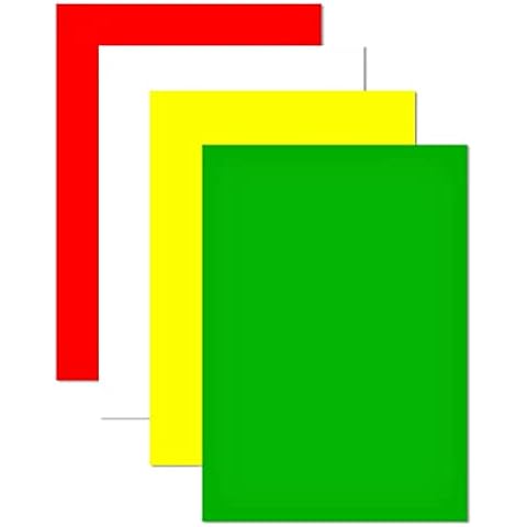 A4 Activity Card Pack Christmas Essential Sheets for Arts and Crafts, Assorted, Pack of 20 Red Green White Yellow Cover