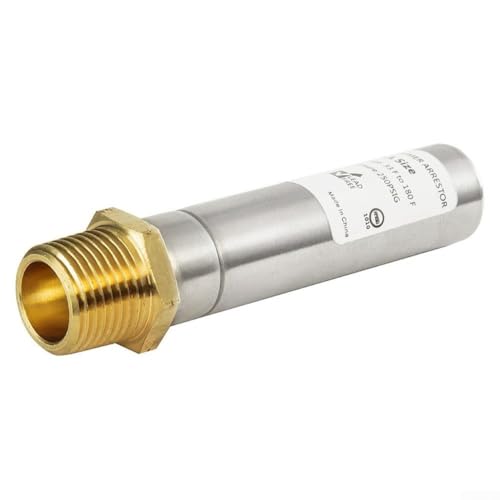 Pare-marteau à eau 1,27 cm pour NPT | Amortisseur en acier inoxydable pour vannes d'alimentation de machine à laver et lave-vaisselle | Réduit le bruit des tuyaux dans la buanderie | Métal durable – vue 7