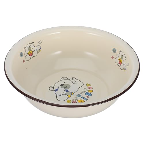 BESPORTBLE Tazón esmaltado retro 28 cm beige miniatura 1