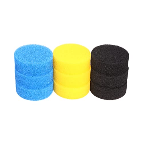 INGVIEE Compatible Filter Foam Set Fit for All Pond Solutions EF-150 and EF-2-Booster (3x Blue Coarse, 3x Yellow Medium and 3x Black Fine)