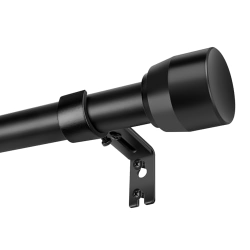 Matte Black Adjustable Curtain Rod 30-144in, 2 Pack