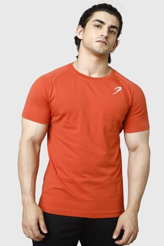Image of FUAARK Men's Solid Slim Fit Sports Gym T-Shirt