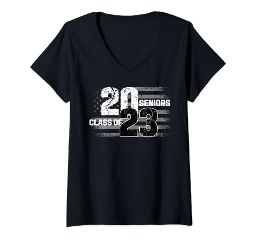 Femme Senior 2023 / Graduation Class of 2023 Senior Femme Garçon T-Shirt avec Col en V