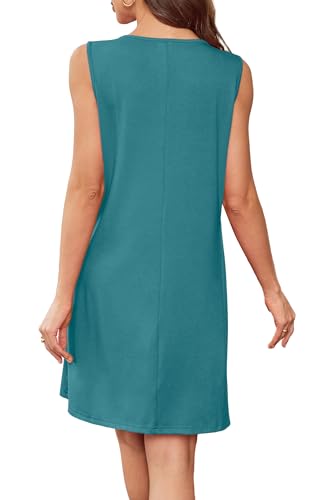 Image of BKRIVE Womens Lightweight Sleeveless Summer Dresses | Lace Yoke Neckline, Figure-Flattering for All Shapes - Ideal Beach Cover-Up & Hot-Weather Travel Essential