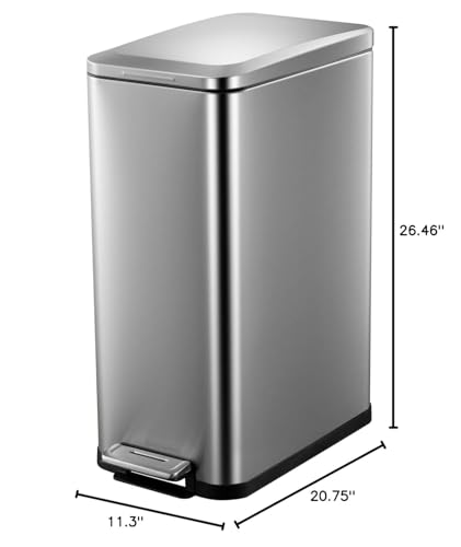 Caneca de Basura Rectangular de Acero Inoxidable 50L miniatura 3