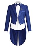 Lipoon Mens Tailcoat Suits Slim Fit Suits Men's Tuxedo Suit Long Tailcoat Mens Tail for Prom Concert Wedding Blazer,Royal Blue,M