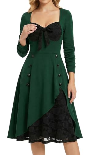Gothic Dress for Women Steampunk Vintage Tea Dress...