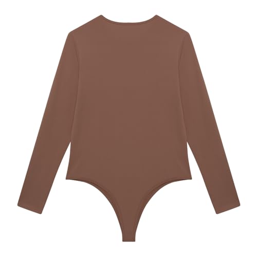 Linjinx Men's Long Sleeve One Piece Thongs Bodysuits Stretchy Button Down Leotard Undershirts Romper3