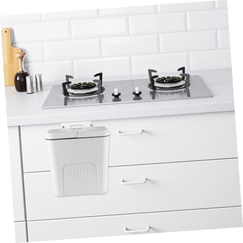 Caneca de basura rectangular blanca para cocina y baño miniatura 5