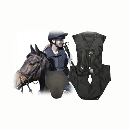 Airbagvest for paardrijden for volwassenen met caudale wervelkolom en nek-/lichaamsairbag, unisex, lichtgewicht, hoge mobiliteit(S)