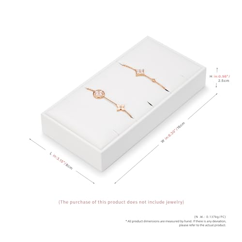 Jewelry Stand 5 Slot Bracelets Drawer Jewelry Organizer Tray White Pendant Necklace Display Holder PU Leather