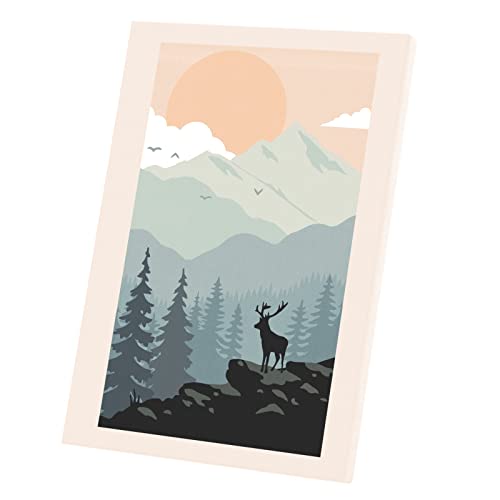 Tableau Cerf Dans la Montagne - Toile Imprimée Nature 40x56 cm