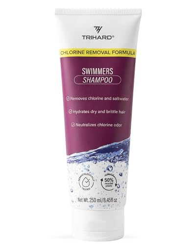 TRIHARD Chlorine Removal Swim Shampoo, Cleanse and Hydrate Hair from Pool and Ocean, Post Swim Chlorine and Hard Water Hair Protection