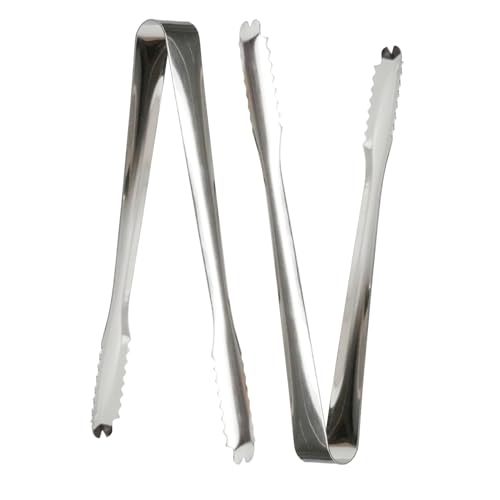 leruiyezs 2 Piezas Pinzas Hielo,Pinzas Cocina De Acero Inoxidable,Cocina Multiusos Antideslizantes para Cubitos De Hielo,Ensaladas,Postres,Barbacoa,Plana Comida Reutilizables para Bar,Hogar,Fiesta