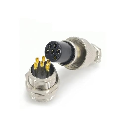 Conector aviación GX16 chapado en oro 9 pines miniatura 5