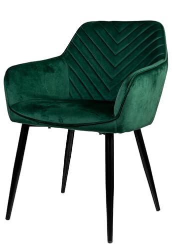 Generisch Marella gepolstertes Stuhl Set von Zwei Flasche grün für Wohnzimmer Esszimmer