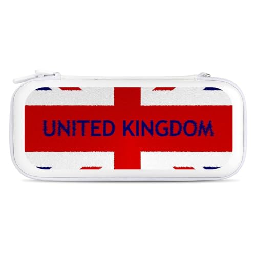 United Kingdom Flag British Compatible with Switch Carrying Case Hard Travel Game Bag Pouch with 15 Games Accessories White-style