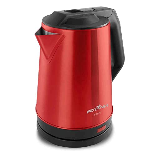 Chaleira Elétrica Britânia, Vermelha, Acabamento em Aço Inox, 1,9L BCH12V 127V