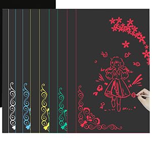 Vanttokeey 50 Sheets A4 Rainbow Scratch Paper, Rainbow Scratch Arts Painting Drawing Paper Scratch Art Paper Scratchboard Scratch Painting for Arts Crafts Drawing (5 Single Color)
