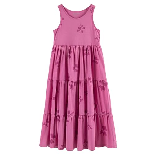 UNACOO Kids Girls 100% Cotton 1 or 2 Packs Sleeveless Long Maxi Tiered Dress (Age 3-12 Years)