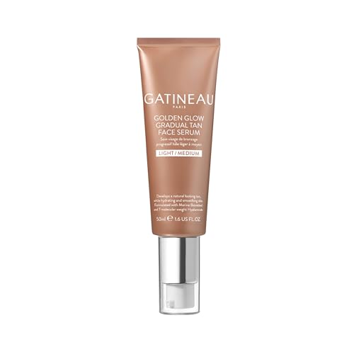 GATINEAU Golden Glow Gradual Tan Face Serum - 50ml, Hyaluronic Acid & Marine Bio-Retinol, Smooths Complexion, Natural and Radiant Glow, Suitable for Sensitive Skin, Light/Medium