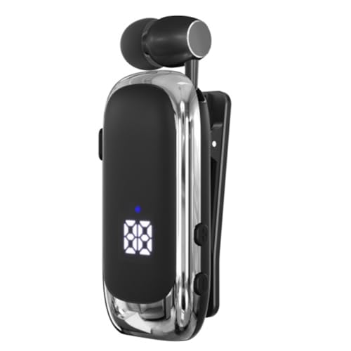 Suoumwa Auriculares de Solapa K88 para Negocios con Bluetooth 5.4, Duración de Conversación/Música de 20 Horas, Pantalla Digital LED, Cancelación de Ruido, Color Plateado