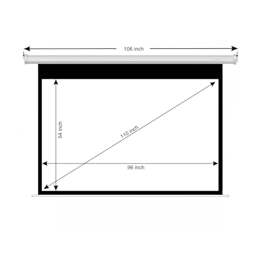 Image of BIG VUE Manual Pull Down Projector Screen, High Gain White Fabric Insta Lock - Auto Lock Projection Screen for Classroom, Home Theatre or Office (110 Inch, 16:9 Aspect Ratio)
