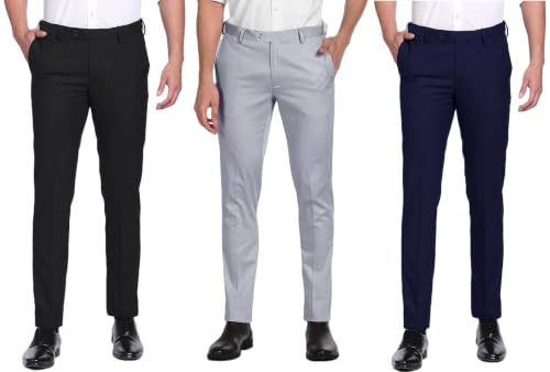 Image of Men's Slim Fit Formal Trousers | Office & Business Wear Pants For Men