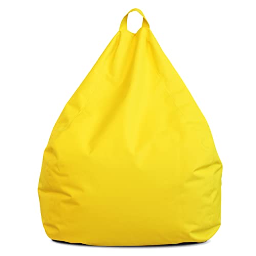 DESHOME - Puff de saco impermeable puf de exterior y jardín, desenfundable con relleno: Puff puf puf saco fabricado en Italia - Puff ligero 65 x 65 x 70 cm (amarillo)