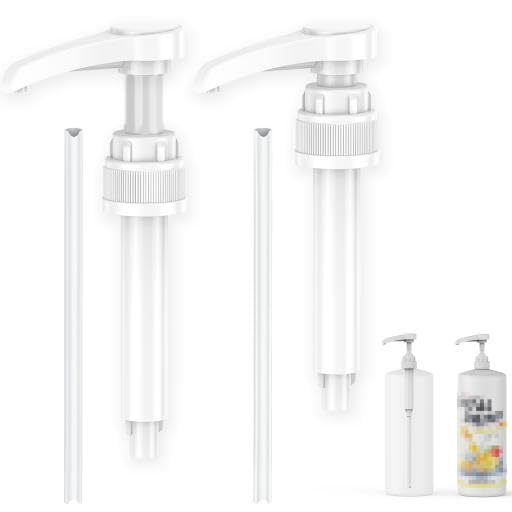 Mellbree Dosierpumpe 1L Sirup für 28/410 Gewindebehälter,Einfach zu konfigurierende 1:80 Sportgetränke,Wiederverwendbarer Pumpspender mit Lock-Funktion, Einzelverpackung (2 Stück)