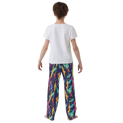 Boys' Pants Colorful Lightning Bolts Brush Long Bottoms Jogger Pants Elastic Waist Trousers with Pockets S-XL3