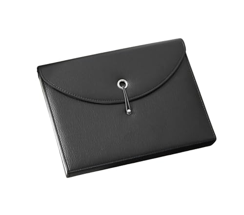 HAUUUISIJ A4ファイルケース 13ポケット 書類ケース 透明仕切り付き ドキュメントファイル 防水 耐摩耗 ラベル付き 収納 持ち運び便利 事務用 領収書 整理用 (ブラック)