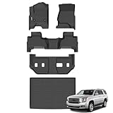 Binmotor-Floor Mats & Cargo Liner for Chevy Suburban 2015-2020/GMC Yukon XL 2015-2020 (with 2nd Row Bench Seat), 8 Passenger, All Weather Car Floor Mats Accessories for GMC Yukon XL