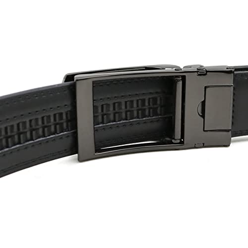 Men's Belt automatic buckle Comfort Leather Ratchet Dress with Slide Buckle -Adjustable Trim to Fit 120cm 130cm 140cm4