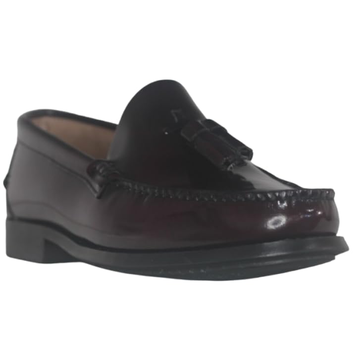 Benavente – Mocasines de Hombre En Piel Burdeos con Borlas | Zapato Hombre Clásico Cómodo, para Uso Diario, Vestir | Suela De Goma Flexible, Antideslizante | Interior Y Planta De Piel
