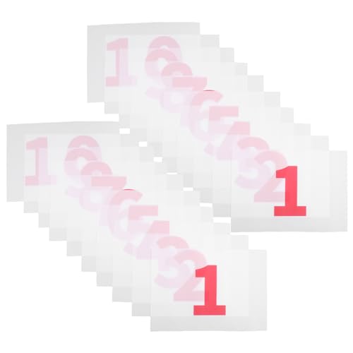 GANAZONO Race Bibs for Runners Large Number Marathon Running Bibs with Fast Clip Attachments 10pcs White Background Red Numbers Suitable for Track and Field Events