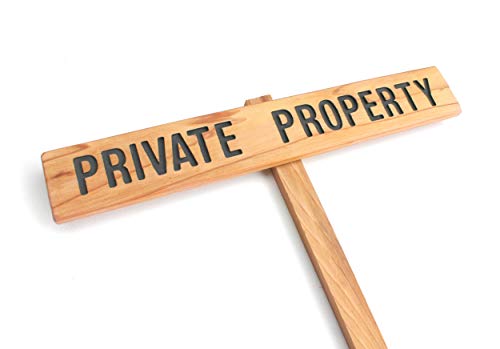 PRIVATE PROPERTY Sign, Cedar Wood Stake Marker, Routed Black Private Sign, Private Drive Sign, Driveway Marker, Trespassing Signage