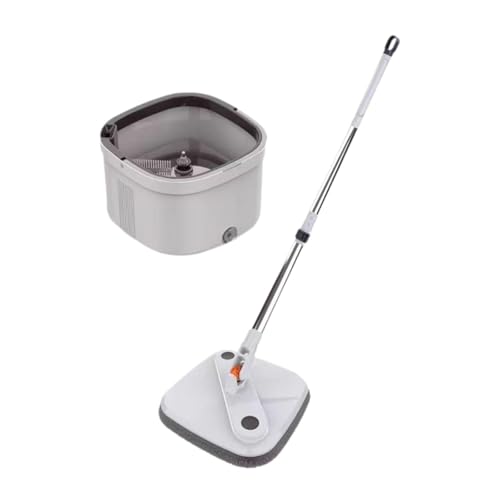 Fenteer Rotierendes Wischeimer-Set, 360 ° drehbarer Kopf, selbstauswringender Wischmopp, sauberer Wischmopp für Küche, Hartholz, Marmorböden, Fliesen, Hotel