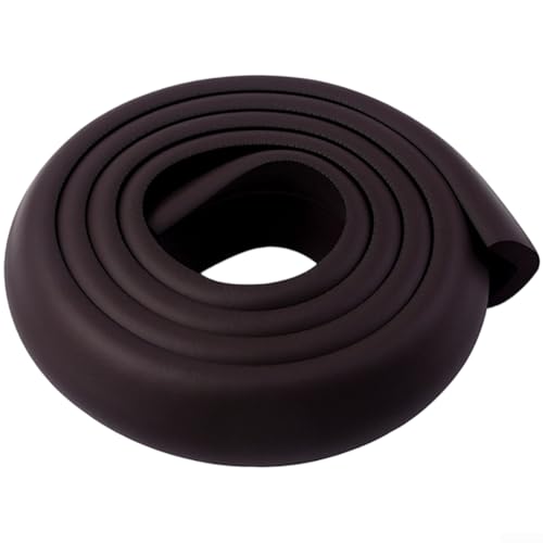 Anti-kollisionsremsor för babysäkerhet, mjuka dämpande kantskydd med vattentåliga, anpassningsbar längd för möbler hörnskydd (kaffefärg)