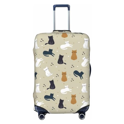 Cute Cartoon Cats Luggage Cover Anti Scratch Dirt Waterproof Elastic Travel Luggage Cover Protector Suitcase Cover for Suitcase Tsa Approved Fit 18-32 Inch Luggage