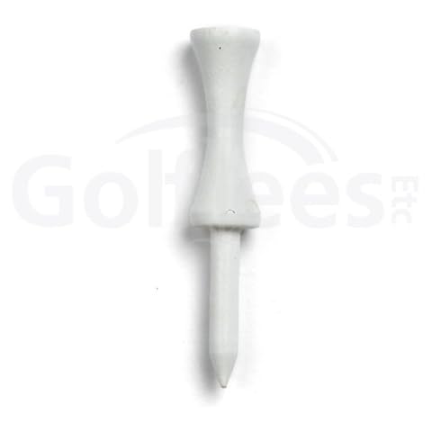 2 1/8" Inch Step Down Golf Tees | Made from Natural Hard Wood | Strong, Light Weight & Biodegradable Material | Pack of 100 White Cover