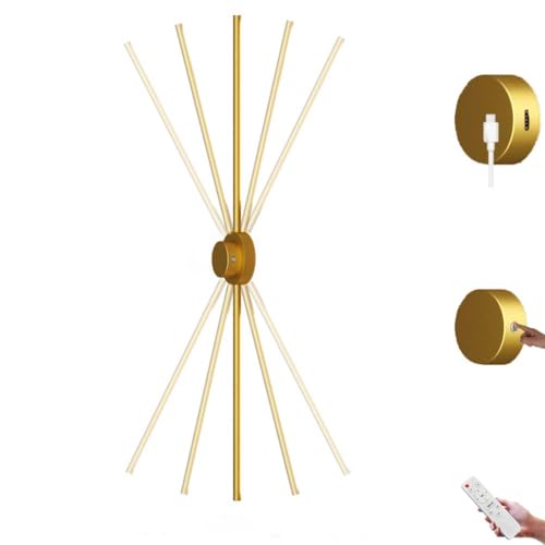 Iluminación de pared recargable dorada de 100 cm con sensor táctil de giro 2
