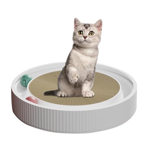 猫の爪とぎパッド | ポスト パッド インタラクティブ トレーニング エクササイズ おもちゃ ボール付き,家具保護用の耐久性のある猫のおもちゃのボールトラック、ペットの行動をサポート、ペット用品
