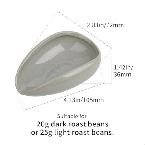 Image of watchget Ceramic Coffee Dosing Cup & Tea Storage Tray, Gray | Single Dose Measuring Container for Coffee Beans & Loose Leaf Tea Dosing Vessel; Hold 20-25g Coffee Beans